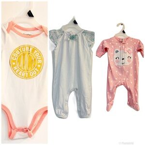 3 Baby 0-3 Months Romper Sleeping Play and Sleep Outfit Organic Gerber Juicy Cou